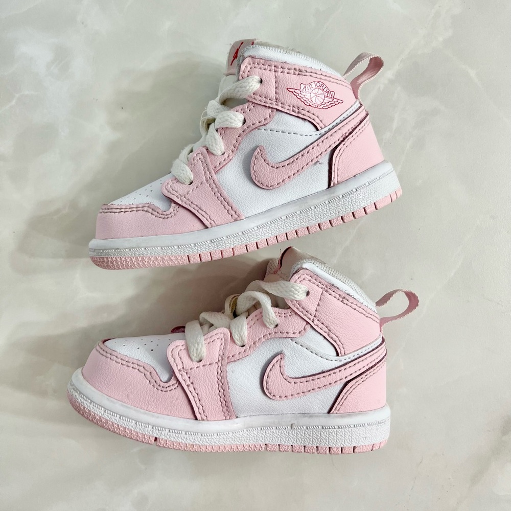 Girls Jordan 1 Toddler Mid Sneakers Lace Up Shoes Runners